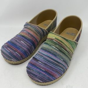 DANSKO Jute Blue, Pink Artisan Stripes Vegan Clog